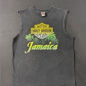 Vintage Y2K Harley Davidson Jamaica Mens Size XL Tank Sleeveless Shirt Faded